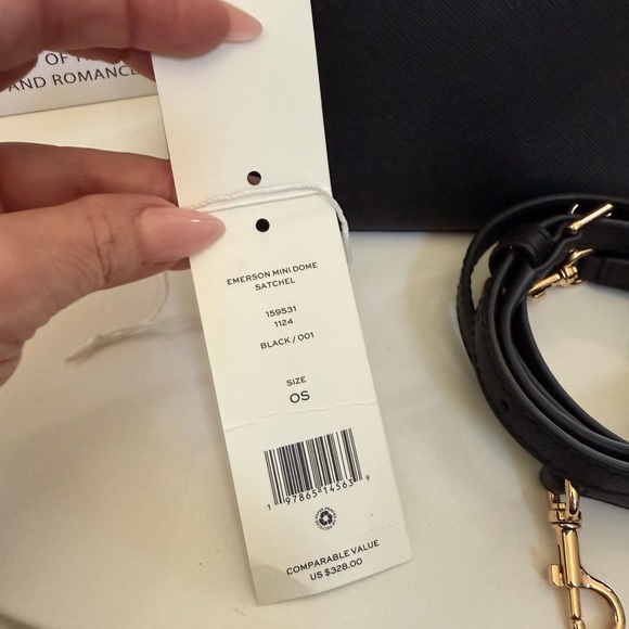 Tory Burch Emerson Mini Dome Satchel Crossbody – Black Saffiano Leather NWT - Picture 6 of 13